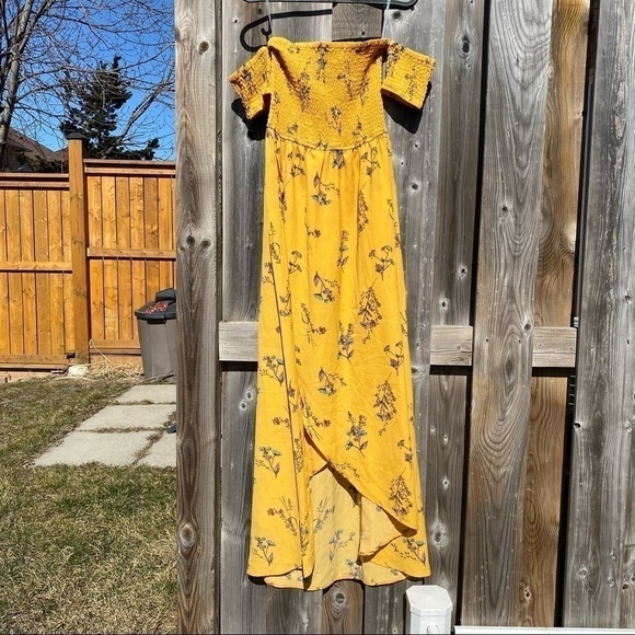 🍋NWT Off the Shoulder Maxi Low High Floral Dress - Picture 2 of 12